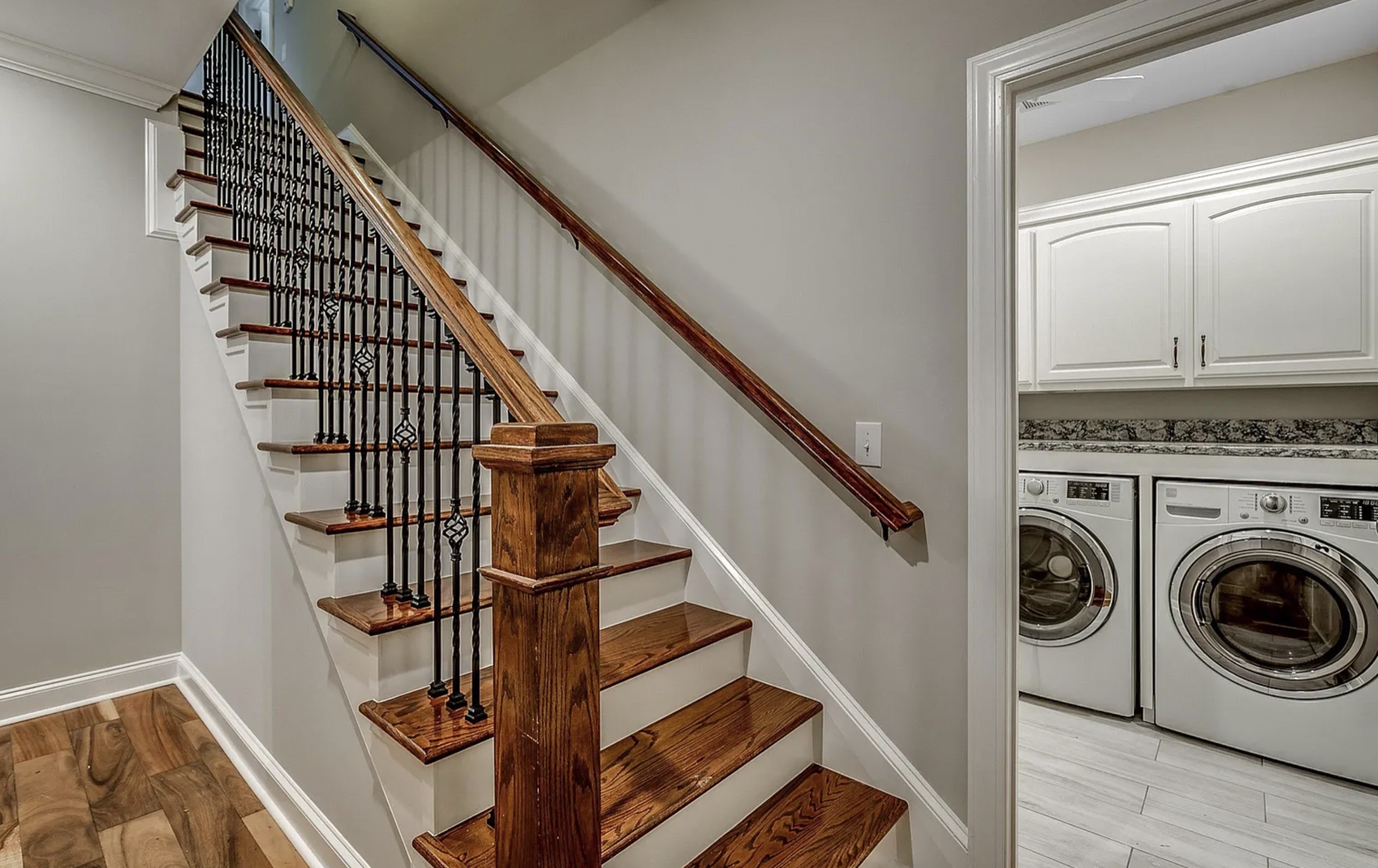 Custom iron staircase at 1025 Muscovy