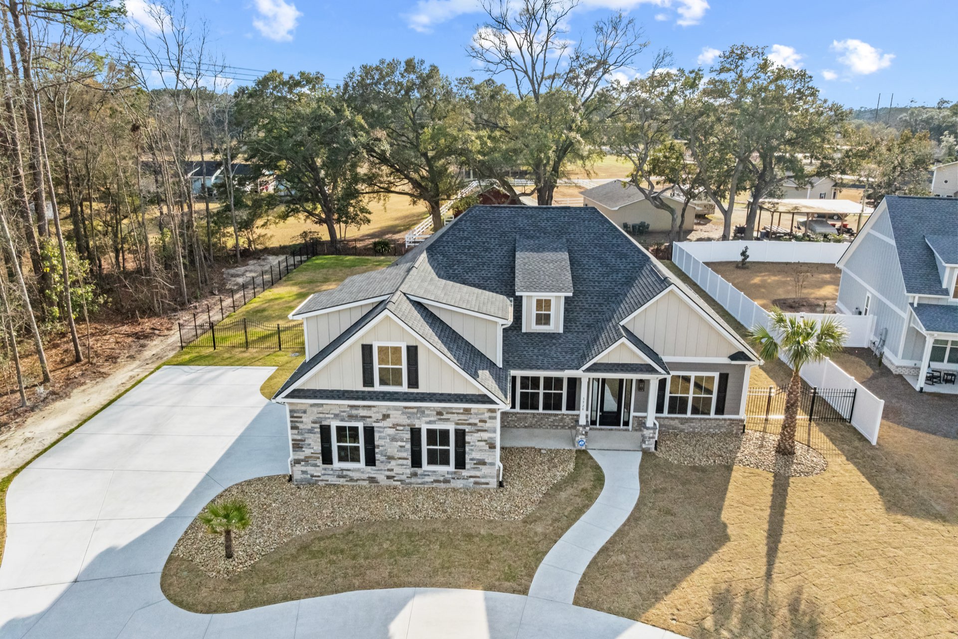 3728 Carolina Wren Road — stone and board-and-batten craftsman near Conway